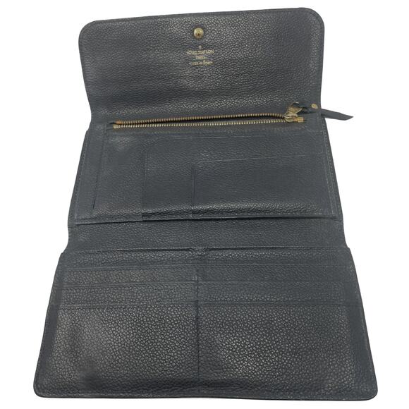 Louis Vuitton Wallet Long Continental LV Empreinte Logo Black Leather Gold Zip - Picture 3 of 7